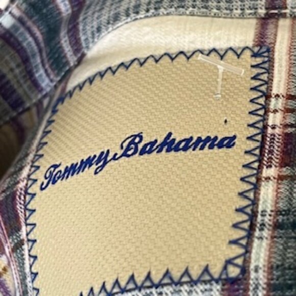 Tommy Bahama Silk Plaid Shirt Mens Size Large Short Sleeve Button Up - Picture 7 of 8